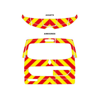 Kit de balisage Jaune/Rouge pour Renault Kangoo 3 (avant  standard+ arrière complet)