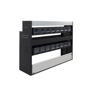 Aménagement PROVAN avec bacs (gauche) pour Citroen Berlingo 2008-2018 - vue de côté utilitaire