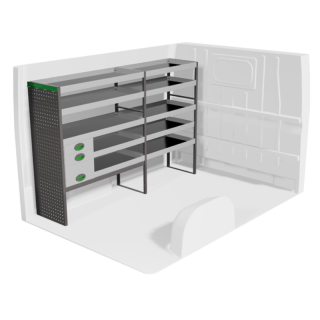 Aménagement pour Citroen Jumper 2006+ gauche avec tiroirs vue de face