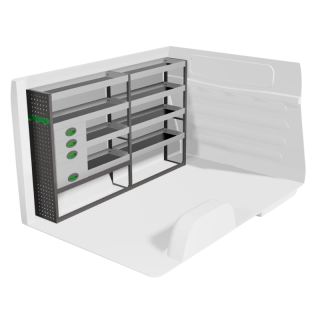 Aménagement pour Renault Trafic 2024+  (gauche) avec tiroirs vue de face