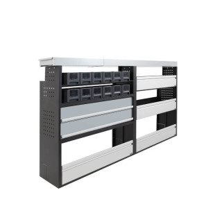 Aménagement PROVAN (gauche) avec tiroirs pour Renault Trafic 2024+ (photo générique) - vue de côté