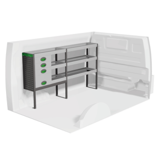 Aménagement pour Citroen Jumpy 2016+ (gauche) avec tiroirs vue de face