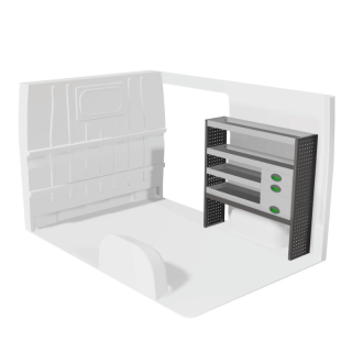 Aménagement pour Mercedes Sprinter II - 2006-2018 droit avec tiroirs vue de face