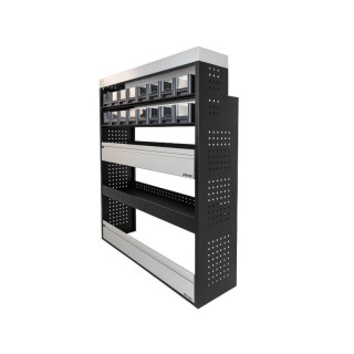 Aménagement PROVAN avec étagères et bacs  (gauche ou droite) pour Toyota Proace Max 2024+ - vue de côté