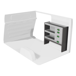 Aménagement pour Nissan NV300 2016-2021 droit avec tiroirs vue de face