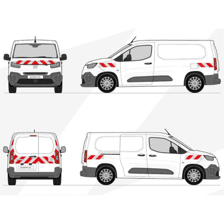 Kit de balisage rouge et blanc - Fiat Doblo 2024+ Classe B