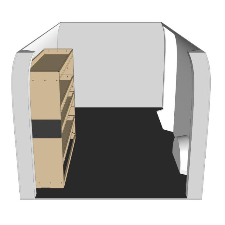 Etagère bois brut gauche vue de côté Fiat Scudo 2022+