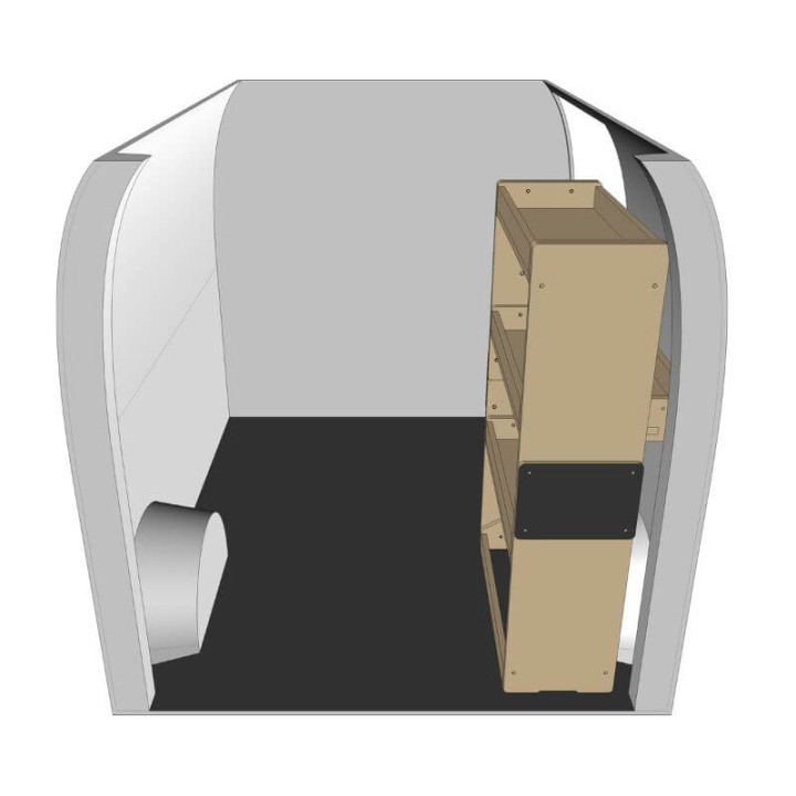 Etagère bois brut droite vue de côté Nissan NV250 2019-2021