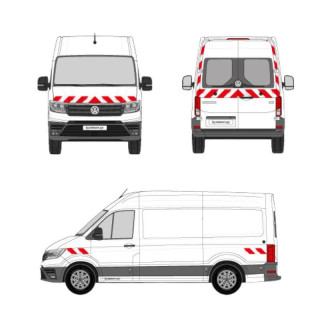Kit de balisage - Volkswagen Crafter 2017+ portes battantes. Bandes pré-découpés prêtes à poser