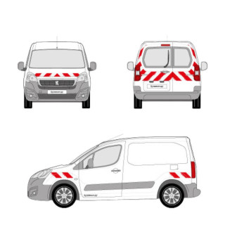 Kit de balisage - Peugeot Partner II 2016-2018 avec portes battantes