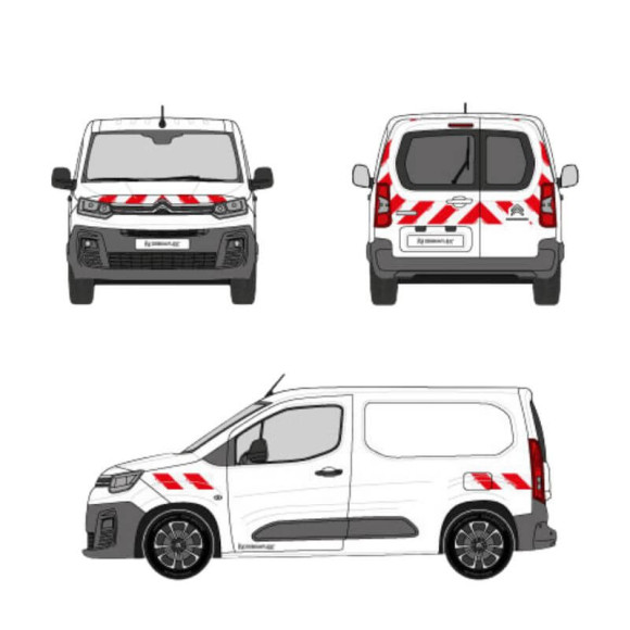 Kit de balisage - Citroen Berlingo Van 2018-2023 portes battantes. Bandes adhésives pré-découpés prêtes à poser