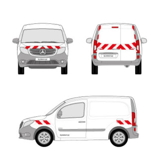 Kit de balisage - Mercedes Citan portes battantes. Bandes adhésives pré-découpés prêtes à poser