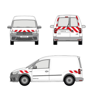 Kit de balisage - Volkswagen Caddy portes battantes. Bandes adhésives pré-découpés prêtes à poser