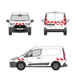 Kit de balisage - Ford Transit Custom 2018-2024 portes battantes. Bandes adhésives pré-découpés prêtes à poser