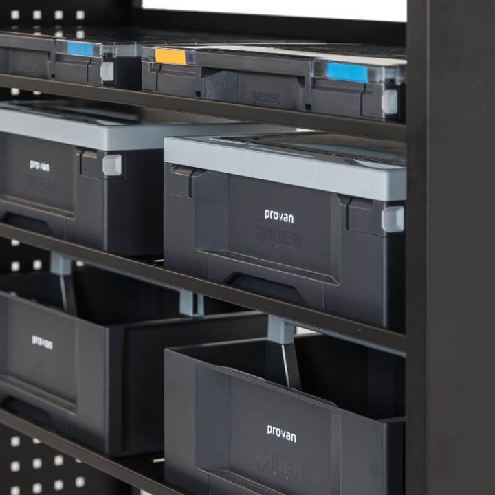 Boîte de rangement Provan intégrée aux étagères utilitaires – organisation optimisée