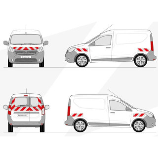 Kit de balisage - Dacia Dokker Van portes battantes + vues latérales Kit de balisage - Dacia Dokker Van portes battantes + vues latérales