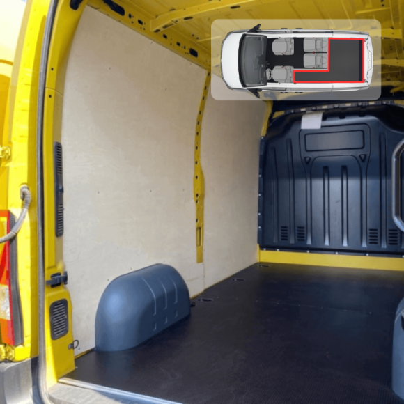 Habillage bois parois Volkswagen T7 2025+ ProCab en L - photo générique Habillage bois parois Volkswagen T7 2025+ ProCab en L - photo générique