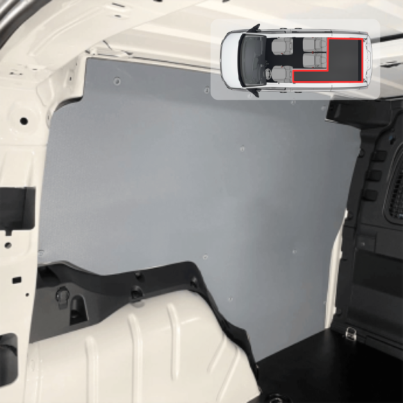 Habillage bois parois Volkswagen T7 2025+ ProCab en L - photo générique Habillage bois parois Volkswagen T7 2025+ ProCab en L - photo générique