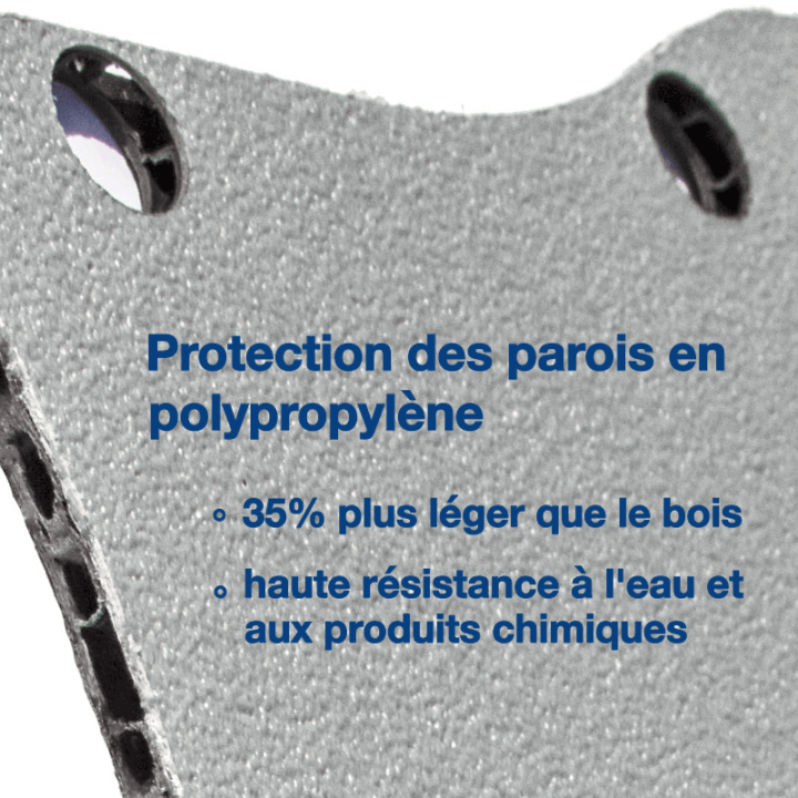 Habillage polypro & bois - Volkswagen T7 2025+ Double Cabine ProCab - détails protections parois en polypropylène Habillage polypro & bois - Volkswagen T7 2025+ Double Cabine ProCab - détails protections parois en polypropylène