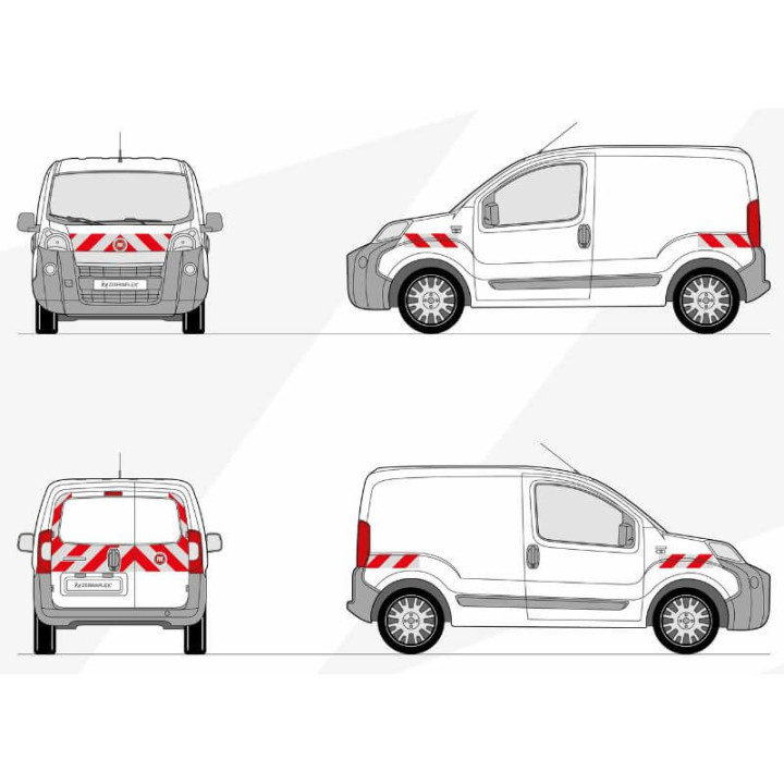 Kit de balisage - Fiat Fiorino 2007 portes battantes. Bandes adhésives pré-découpés prêtes à poser