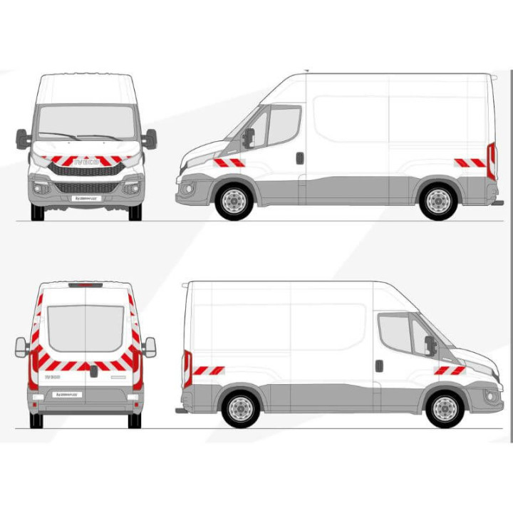 Kit de balisage - IVECO Daily 2022+. Bandes adhésives pré-découpés prêtes à poser