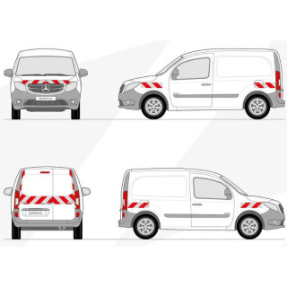 Kit de balisage - Mercedes Citan 2012-2021 portes battantes. Bandes adhésives pré-découpés prêtes à poser