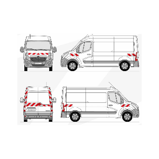 Kit de balisage - Opel Movano portes battantes. Bandes adhésives pré-découpés prêtes à poser