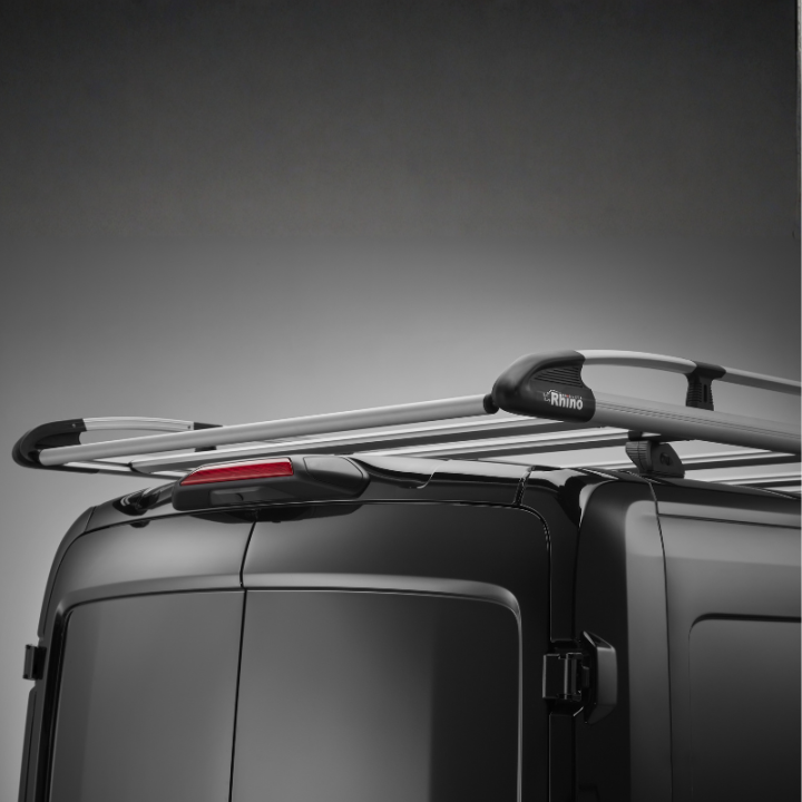 Galerie de toit aluminium gris pour Fiat Doblo 2010-2022- vue de derrière - photo générique non contractuelle