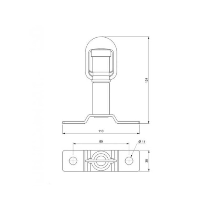 Schema technique dimensions de hampe
