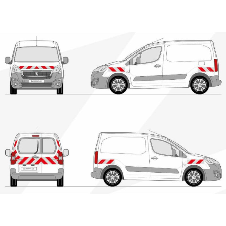 Kit de balisage - Peugeot Partner I phase 3 de 2015-2018 avec portes battantes