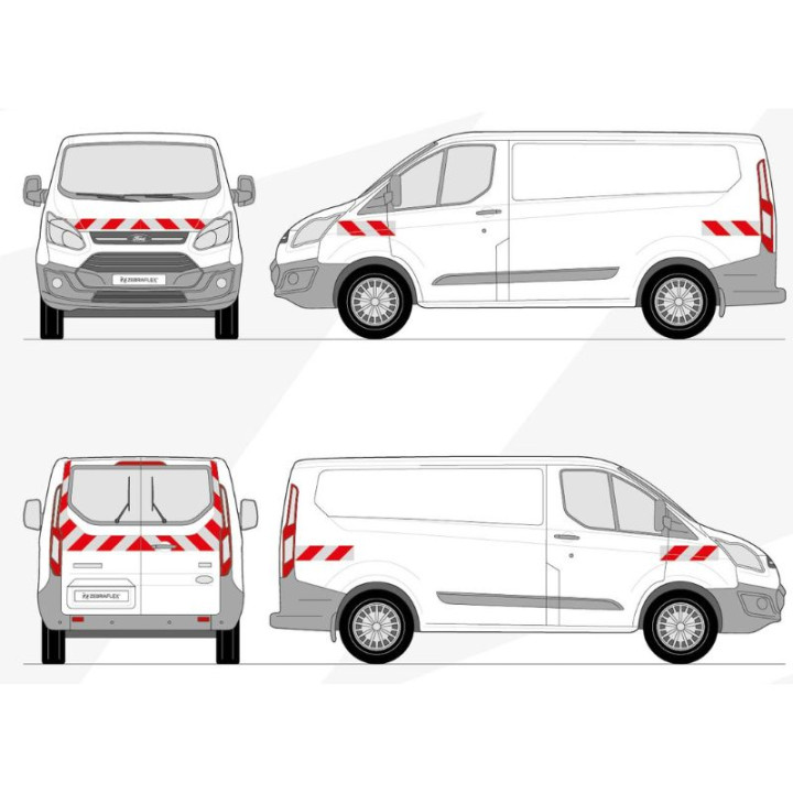 Kit de balisage - Ford Transit Custom 2013-2018 portes battantes. Bandes adhésives pré-découpés prêtes à poser