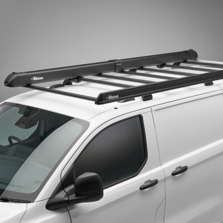 Porte tube Aluminium Noir Rhino sur galerie noire