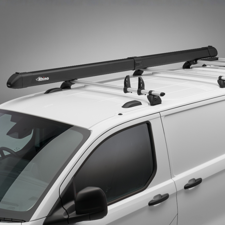 Porte tube Aluminium Noir Rhino sur barres de toit