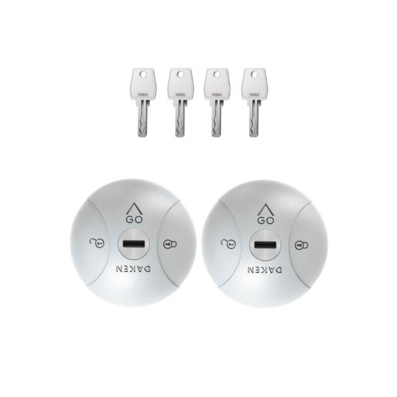Serrure antivol utilitaire Daken Saturn GO double gris avec 4 clés