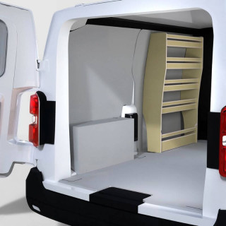 Aménagement compact Peugeot Expert 2016+ avec casier bois