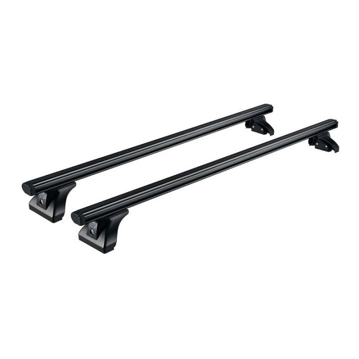 2 barres de toit aluminium noir Cruz pour Opel Vivaro 2014-2019
