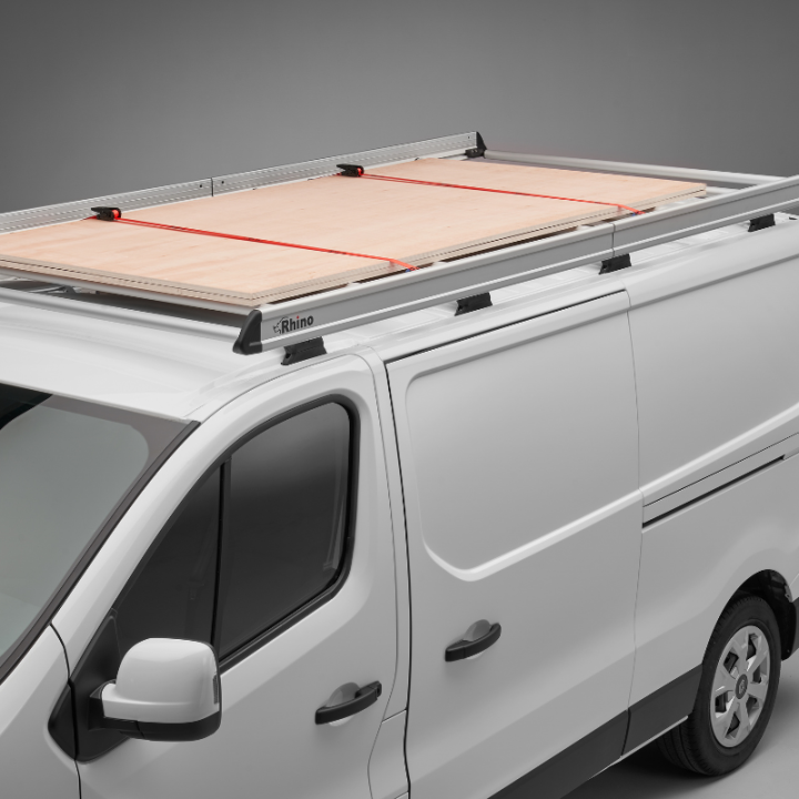 Kit d'arrimage Rhino avec 4 anneaux et 2 sangles compatible galeries Rhino