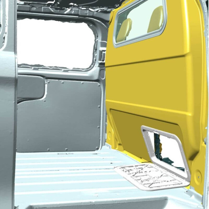 Cloison de séparation avec fenêtre. Accès rapide à l'arrière pour Ford E-transit Custom 2024+