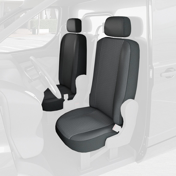 Housses de siège en tissu pour Ford E-transit Custom 2024+ deux sièges