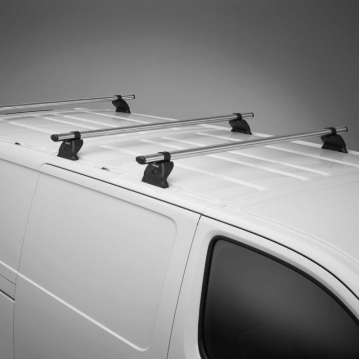 Barres de toit aluminium Rhino KammBar gris pour Volkswagen e-Transporter 2025+