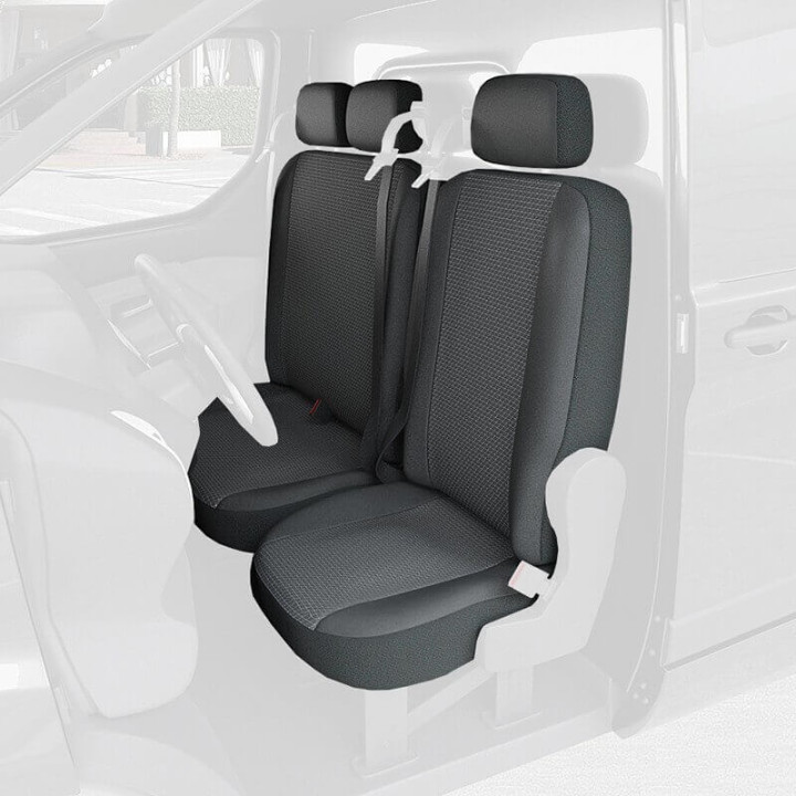 Housses de siège en simili cuir pour Renault Trafic 2014-2024 (image non contractuelle)