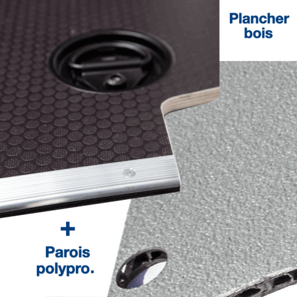 Habillage polypro & bois - Volkswagen Caddy 4 - kit complet : plancher, parois, portes et passages de roue