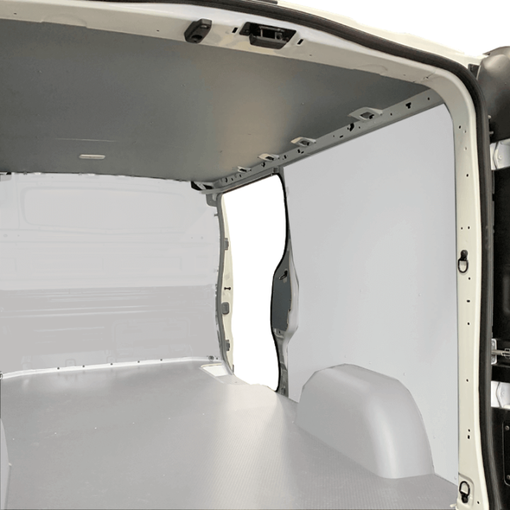 Protection plafond gris pour Mercedes Sprinter 2018+ Exemple sur Renault Trafic. La découpe sera spécifique à votre modèle