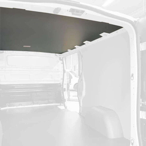 Protection plafond gris pour Toyota Proace City. Exemple sur Renault Trafic. La découpe sera spécifique à votre modèle