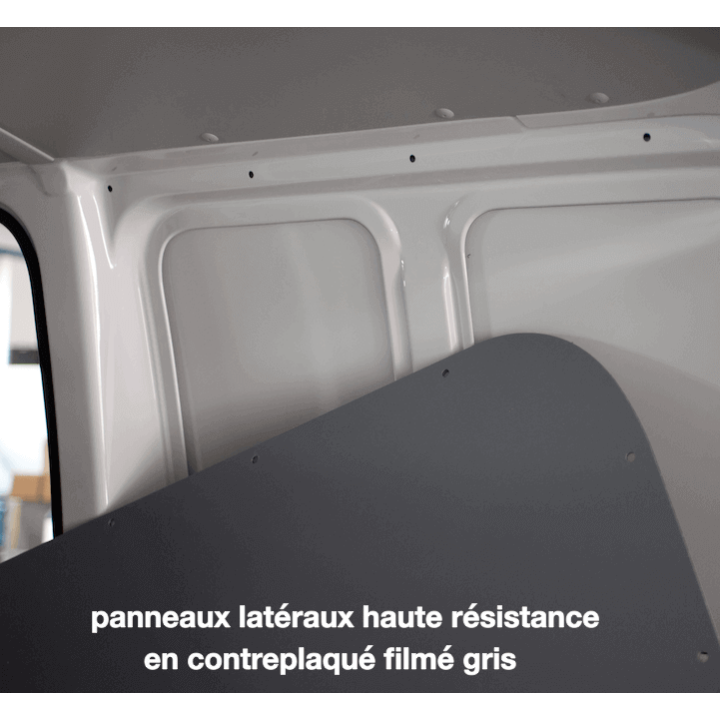 Habillage bois complet pour Citroen Jumpy Double Cabine - détail panneau paroi