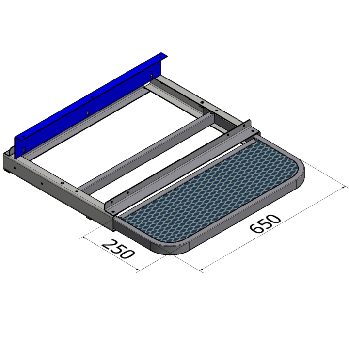 Dimensions marchepied latéral rétractable - Renault Master