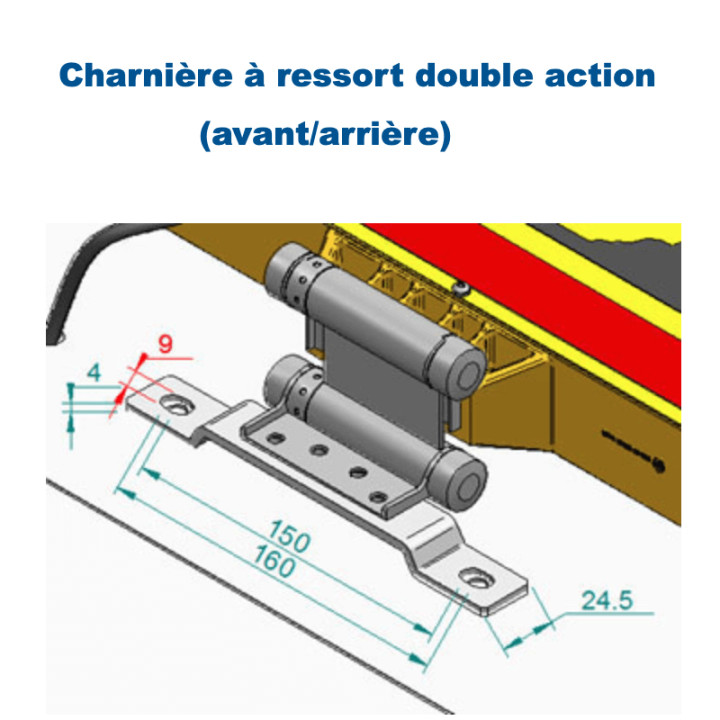 Charnière à ressort double action (avant/arrière)