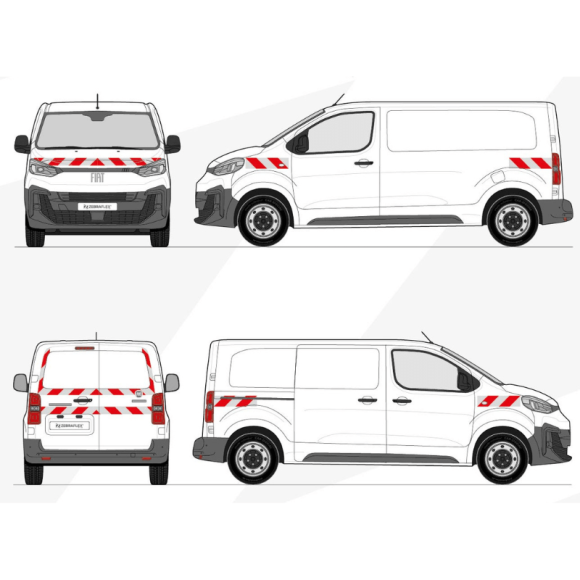 Kit de balisage - Fiat Scudo 2022-2024 Bandes adhésives pré-découpés prêtes à poser